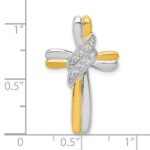 10K Two-tone Diamond Cross Pendant - Image 4