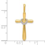 10K Diamond Cross w/Heart Pendant - Image 4