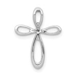 14k White Gold 1/20 carat Diamond Cross Chain Slide - Image 3