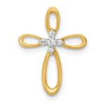 14k 1/20 carat Diamond Cross Slide Pendant
