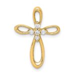 14k 1/10 carat Diamond Cross Chain Slide