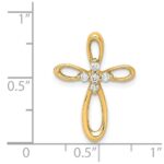 14k 1/10 carat Diamond Cross Chain Slide - Image 2