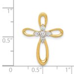 14k 1/5 carat Diamond Cross Chain Slide - Image 4