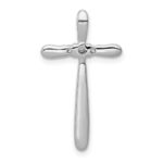 14k White Gold 1/10 carat Diamond Cross Chain Slide - Image 3