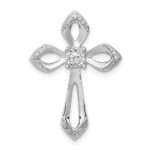 14k White Gold 1/8 carat Diamond Cross Chain Slide