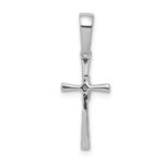 10K White Gold .02ct. Diamond Cross Pendant - Image 3