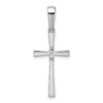 14k White Gold 1/15 carat Diamond Cross Pendant - Image 3
