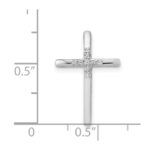 14k White Gold .03 carat Diamond Cross Chain Slide - Image 4