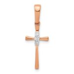 10k Rose Gold .03ct. Diamond Cross Pendant
