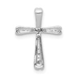 14k White Gold 1/20 carat Diamond 5-Stone Cross Chain Slide - Image 3