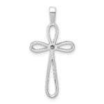 14k White Gold AA Diamond Loop Cross Pendant - Image 3