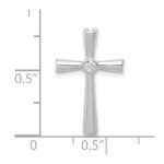 10K White Gold AA Diamond Cross Chain Slide - Image 2