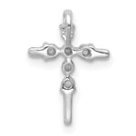 14k White Gold 1/6 carat Diamond Cross Chain Slide - Image 3