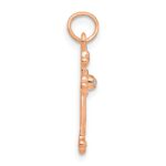 14k Rose Gold Small Diamond Budded Cross Pendant - Image 2