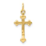14k Small Diamond Budded Cross Pendant - Image 3