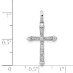 14k White Gold 1/10 carat Diamond Cross Pendant - Image 4