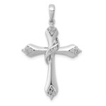 14k White Gold 1/6 carat Diamond Cross Pendant