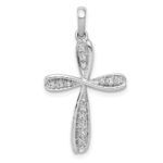 14k White Gold 1/15 carat Diamond Cross Pendant