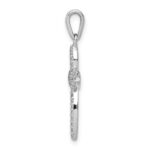 14k White Gold 1/5 carat Diamond Cross Pendant - Image 2