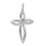 14k White Gold 1/2 carat Lab Grown Diamond VS/SI+ G+ Complete Cross Pendant - Image 3