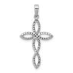 10K White Gold 1/4ct. Diamond Cross Pendant - Image 3