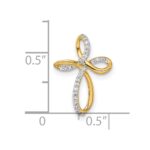 14k 1/10 carat Diamond Cross Chain Slide - Image 4