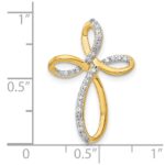 10K 1/6ct. Diamond Cross Chain Slide - Image 4