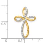 14k 1/6 carat Diamond Cross Omega Slide - Image 4