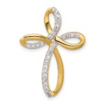 14k 1/3 carat Diamond Cross Omega Slide