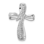 14k White Gold 1/4 carat Diamond Cross Chain Slide