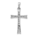 14k White Gold 1/5 carat Lab Grown Diamond VS/SI+ G+ Complete Cross Pendant - Image 3