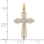 10K & Rhodium .03ct. Diamond Cross Pendant - Image 4