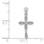 14k White Gold 1/20 carat Diamond Cross Pendant - Image 4