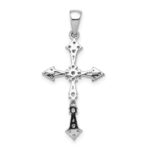 14k White Gold 1/4 carat Diamond Cross Pendant - Image 3
