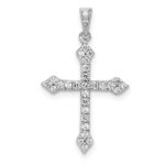 14k White Gold 1/5 carat Lab Grown Diamond VS/SI+ G+ Complete Cross Pendant