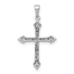 14k White Gold 1/4 carat Diamond Cross Pendant - Image 3