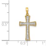 14k  1/10 carat Diamond Cross Pendant - Image 4