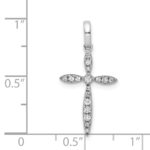 14k White Gold 1/6 carat Diamond Cross Pendant - Image 4