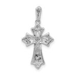 14k White Gold 1/10 carat Diamond Fancy Cross Pendant - Image 3