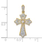 10K  1/6ct. Diamond Fleur de Lis Cross Pendant - Image 4