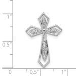 14k White Gold 1/15 carat Diamond Cross Chain Slide - Image 4