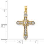 14k 1/6 carat Diamond Filigree Cross Pendant - Image 4