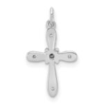 10K White Gold .03ct. Diamond Cross Charm - Image 4