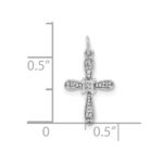 10K White Gold .03ct. Diamond Cross Charm - Image 2