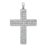 14k White Gold 1 carat Diamond Latin Cross Pendant