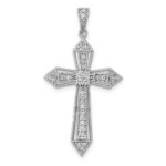 14k White Gold 1/3 carat Diamond Passion Cross Pendant