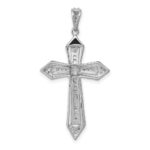 14k White Gold 1/3 carat Diamond Passion Cross Pendant - Image 3