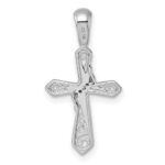 14k White Gold Diamond Cross Pendant - Image 3