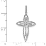 14k White Gold 1/4 carat Diamond Fancy Cross Pendant - Image 4