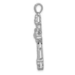 14k White Gold 3/8 carat Diamond Budded Cross Pendant - Image 2